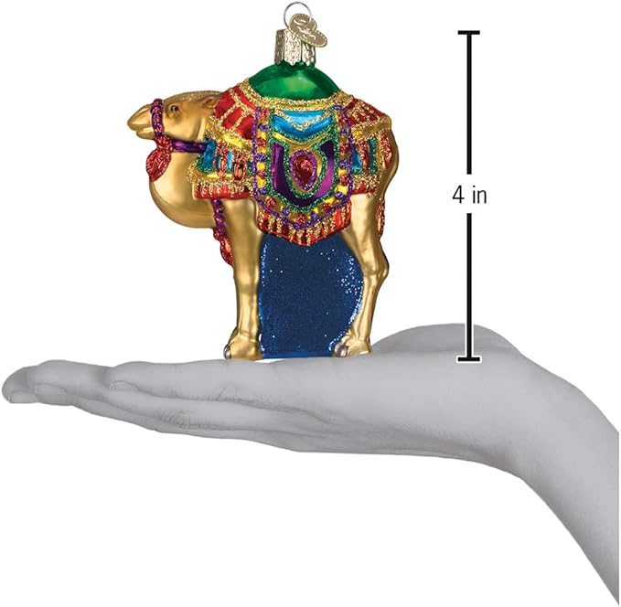 Old World Christmas Magi's Camel Glass Blown Ornament for Christmas Tree, Handcrafted Holiday Decoration, Religion Collection