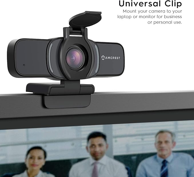 Amcrest 1080P Webcam with Microphone & Privacy Cover, Web Cam USB Camera, Computer HD Streaming Webcam for PC Desktop & Laptop w/Mic, Wide Angle Lens & Large Sensor for Superior Low Light (AWC201-B)