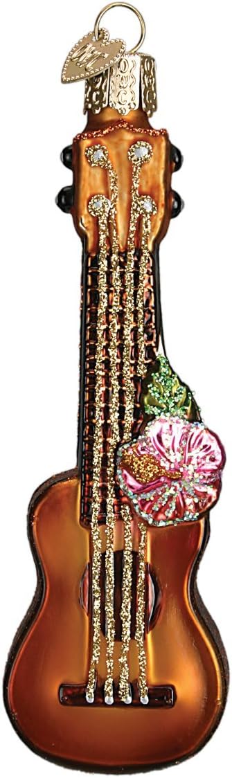 Old World Christmas Ornaments: Ukulele Glass Blown Ornaments for Christmas Tree (38040)