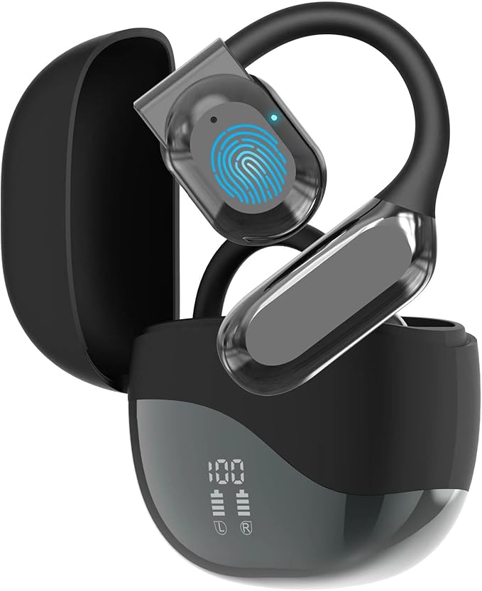 AI Translator Earbuds Real-Time Translation Earbuds 180 Languages and Accents Two-Way Translation Device for Travel Business and Learning Compatible with iOS and Android Electroplated Black