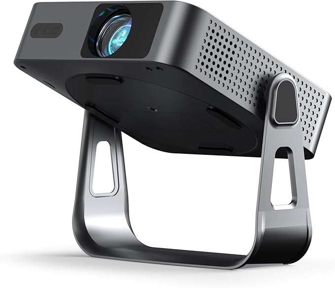 【Officially-Licensed APP & Native 1080P】Thinnest 1.81" Smart Mini Projector with WiFi and Bluetooth, Auto Focus & Keystone Portable Outdoor Projector, VOPLLS 4K Support Home Movie Projector