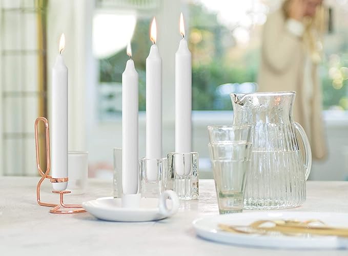 BOLSIUS White Candlesticks - Bulk Case of 3 Packs = Total 135 Candles - 6+ Hours - Premium European Quality - Consistent Smokeless Flame - Unscented Dripless Dinner Candles