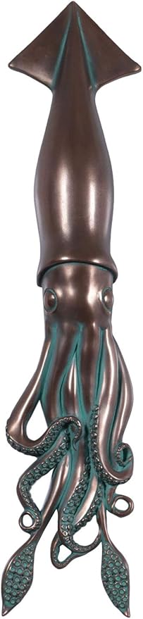 Nautical Tropical Squid Wall Sculpture (Verde Bronze)