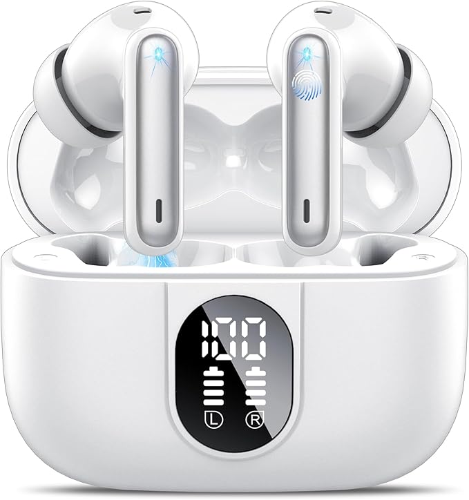 Ai Translation Earbuds Real Time, Simultaneous Interpretation Translator Earbuds with 6 Translation Modes/164 Languages, No Subscription Translatior Headphones, Ivory White