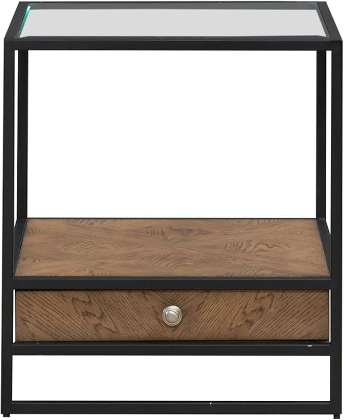 Liberty Furniture Bedford Drawer End Table for Living Room - Weathered Oak