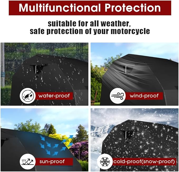 Heavy Duty Motorcycle Shelter Storage Sheds Motorcycle Garage, 106.3"x 41.3"x 61.1" Motorcycle Cover Waterproof Outdoor Motorcycle Tent with Lock