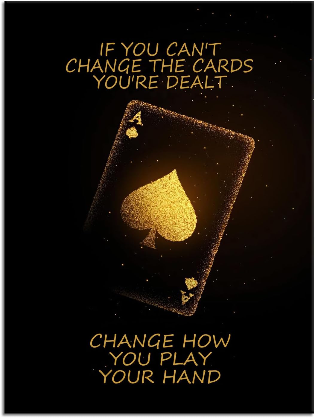 Inspirational Canvas Wall Art Poker Game Poster Painting Artwork Motivational Success Picture Print Wall Decor for Home Office Living Room Bedroom Workplace Wooden Framed Ready to Hang [30''Wx 40''H]
