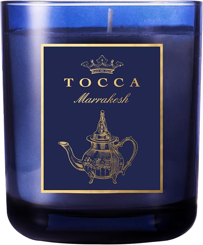 TOCCA Marrakesh 10oz Candle - Patchouli & Amber Scented, Hand Poured Soy-Wax Blend with 100% Cotton Wick, 60 Hour Burn Time