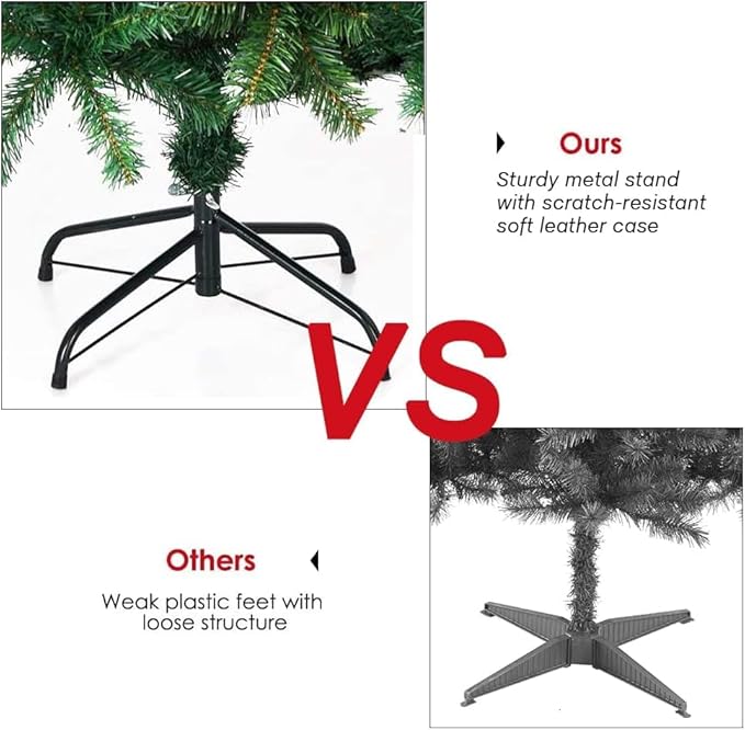 PLKO 5FT Artificial Holiday Christmas Tree，Artificial Christmas Tree Xmas Pine Tree with Stand and Soft White Branch for Holiday Indoor Outdoor,450Tips(Green)