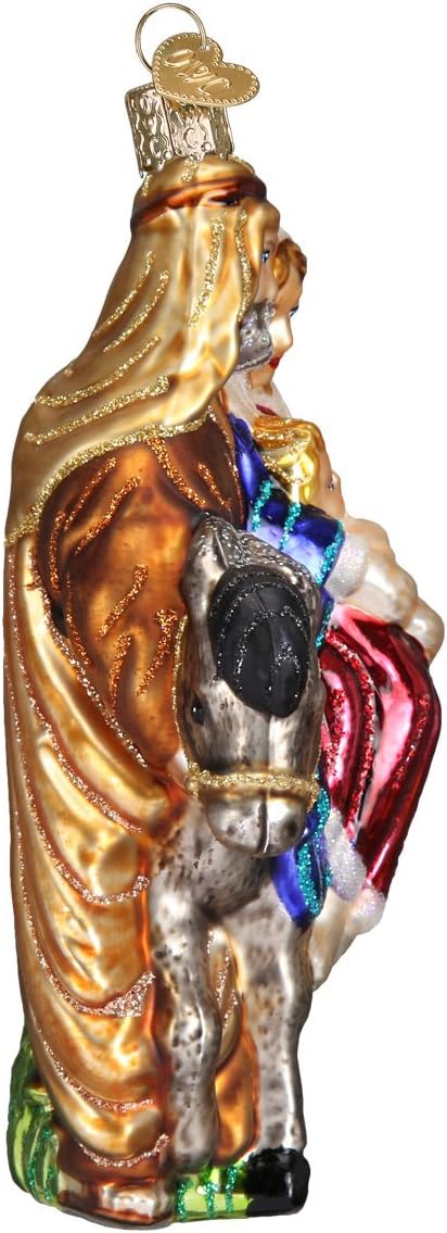 Old World Christmas Spiritual Gifts Flight to Egypt Glass Blown Ornament for Christmas Tree, Handcrafted Holiday Decoration, Religion Collection