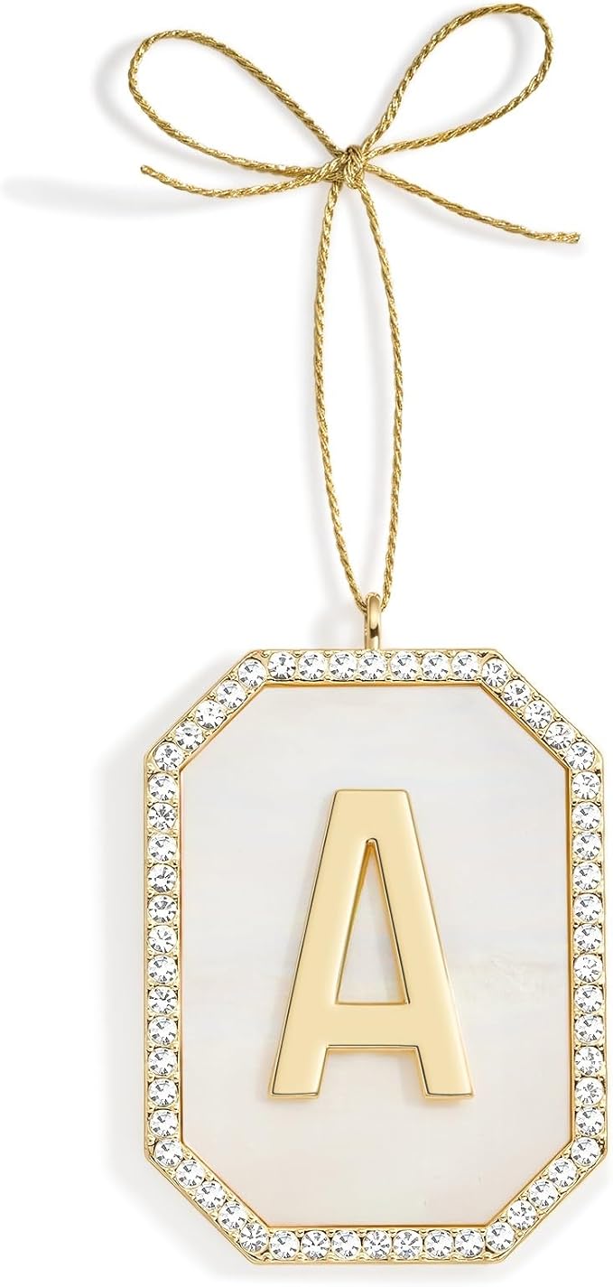 2025 Christmas Initial Ornaments, Letter A Ornaments for Xmas Tree, Christmas Tree Decor Hanging Ornament Gift for Mother Best Friends Sister Wife
