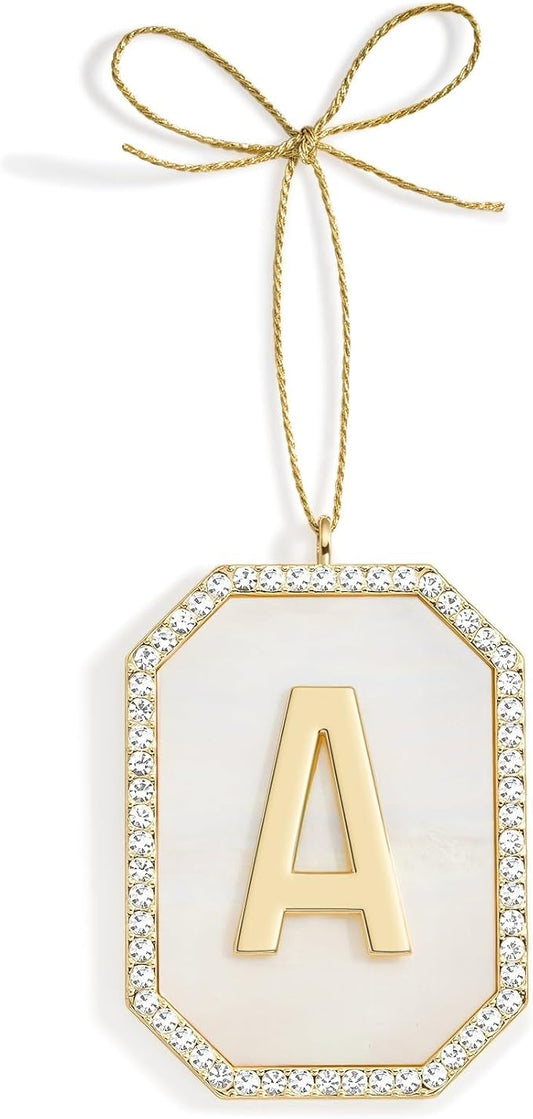 2025 Christmas Initial Ornaments, Letter A Ornaments for Xmas Tree, Christmas Tree Decor Hanging Ornament Gift for Mother Best Friends Sister Wife