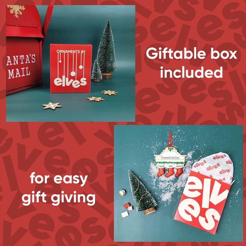 3D Road Trip Bears Family of 3 Ornament 2025 Personalized Family Christmas Ornaments 2025 | Snowy Tree Red Truck Personalized Tree Ornaments for Grandchildren, Siblings & Grandkids of Three Ornament
