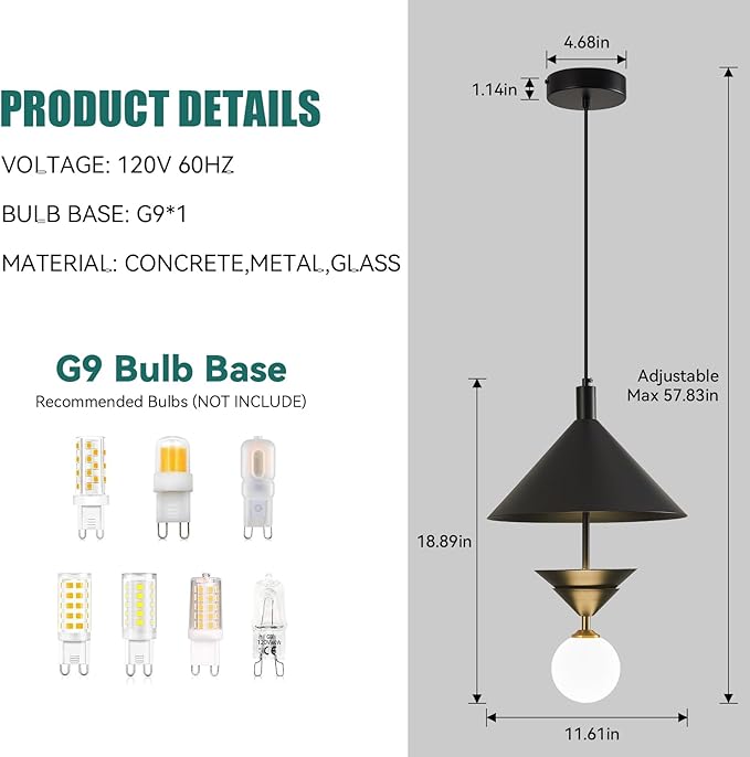 Modern Black Metal Pendant Light,Minimalist Globe Hanging Light with Milky White Globe Glass Shade Chandeliers for Kitchen Island Bedroom Dining Room Living Room Bar