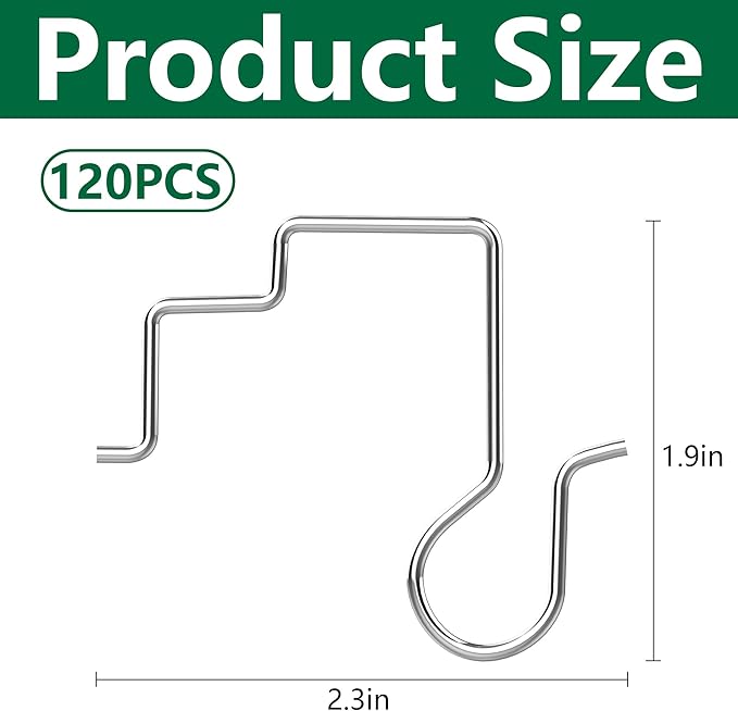 120 Pcs Christmas Gutter Light Hooks, Stainless Steel Christmas Gutter Clips, Outdoor Mesh Light Hanger Hook for Xmas Halloween Holiday Party Hanging Decoration