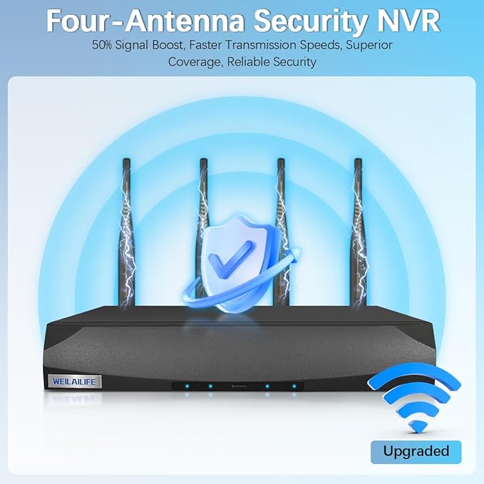 【130° Ultra Wide-Angle】 Wireless Security Camera System, Outdoor WiFi Cameras Home Video Surveillance Systems DVR Kits