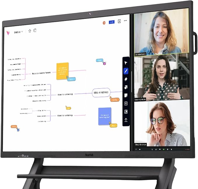 NearHub Board S Pro 55" Windows 11 Smart Interactive Whiteboard 4K UHD Touchscreen, 16GB RAM + 128GB Storage,Built-in 4K Camera+8 Mics+2 Speaker,Native Zoom Rooms & Microsoft Teams (Board+Wall Mount)