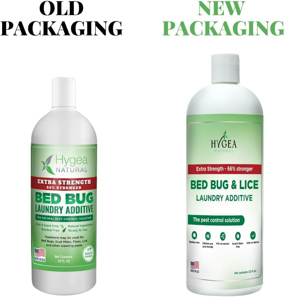 Lice & Bed Bug Extra Strength Laundry Additive - Environmentally Responsible, Odorless & Stain-Free Liquid Laundry Treatment - Safe for Children & Pets - Any Water Temperature (32 oz)