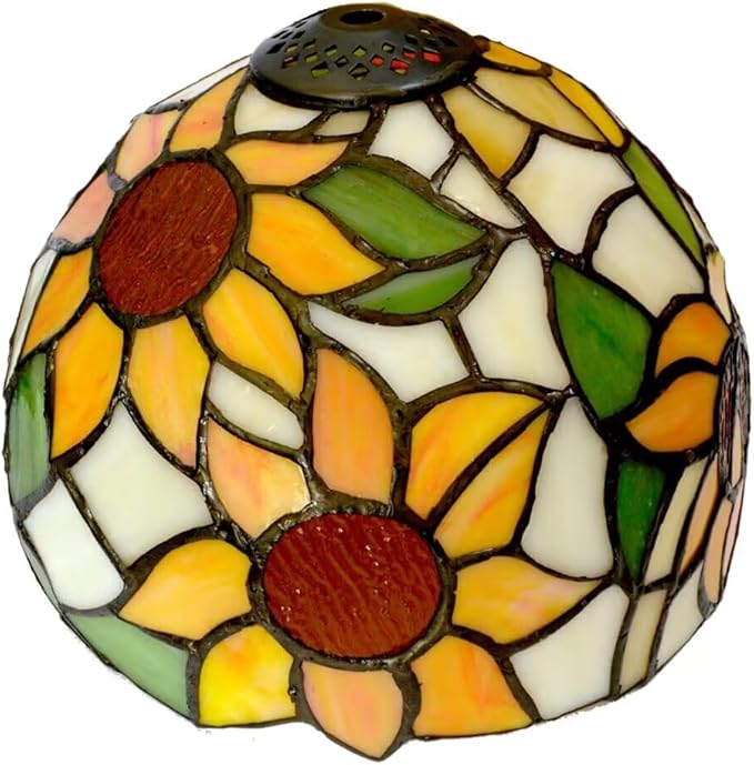 Tiffany Lamp Stained Glass 3 Way Table Lamp,Yellow Sunflower Bedside Table Lamp LED E26 Bulb, for Bedroom Living Room,Included 3 Way LED Bulb