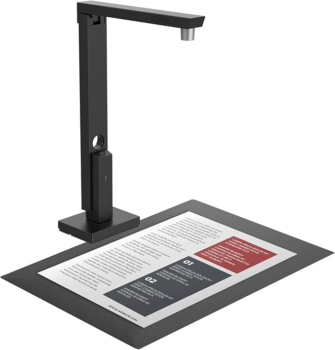 CZUR Lens1200 Pro Portable Document Scanner, 12MP USB Document Camera, Fast Scan 1s/Page, Capture Size A4, Easy-to-Use OCR, Travel-Friendly Mobile Scanner for Mac & Windows(Not for Books)