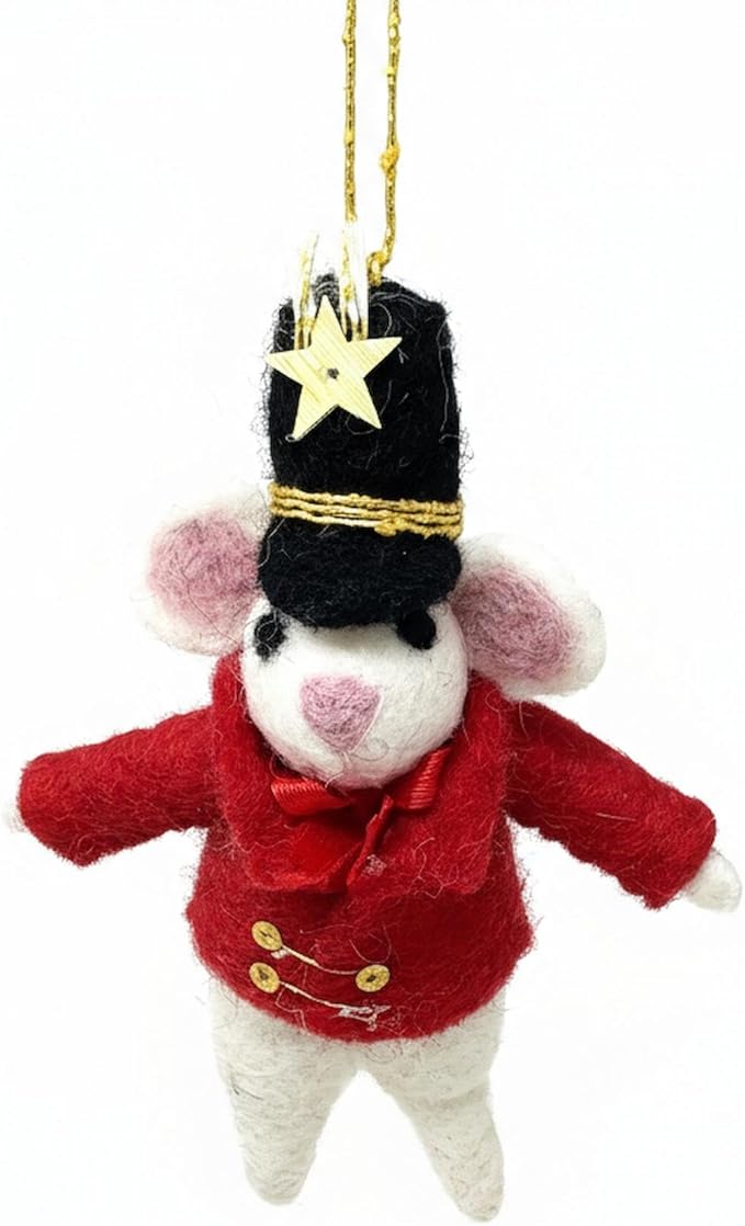 Global Crafts Showman Mouse Felt Christmas Ornament