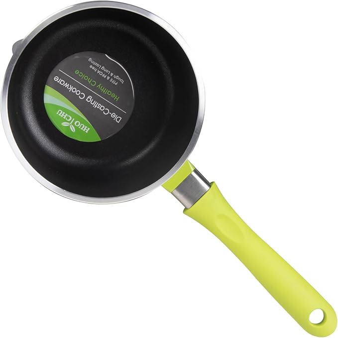 Pots and Pans Set Nonstick Cookware Set 5 Piece, Kitchen Cooking Sets with Tempered Glass Lid and Comfortable Handle, Classic Kitchen Cookware Set, Black and Green