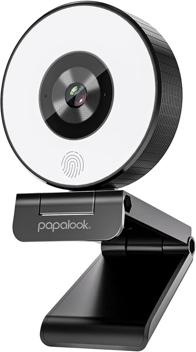 papalook 2K Webcam with Light and Privacy Cover, PA552 Full HD Streaming Web Camera with Dual Microphones, Plug and Play USB Computer Webcam for PC Laptop Desktop, Mac Zoom Skype Teams
