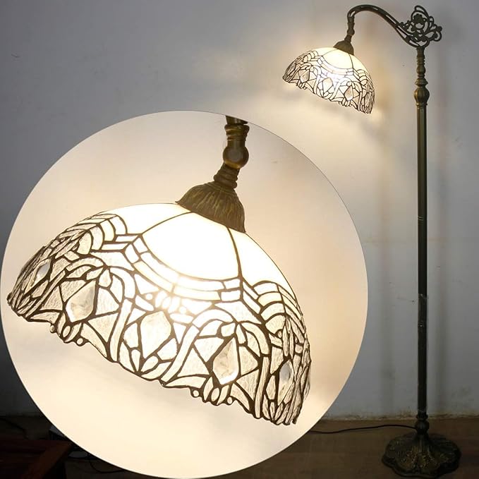 Tiffany Floor Lamp Base Only, for 12-18 Inch Stained Glass Lampshade Height 67 Inch Bronze Finished Resin Base Antique Standing Lighting Base Replacement Only Wide 11 Inch(E (W11H67 Inch))