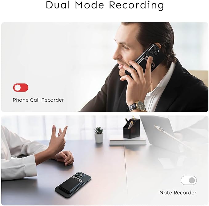 AI Voice Recorder with App Control : AI Transcription, Summarization & Mind Maps, Portable AI Note Taking Device with Case 64GB Memory Recording for Calls, Speeches, Meetings, Interviews-Titanium Gray