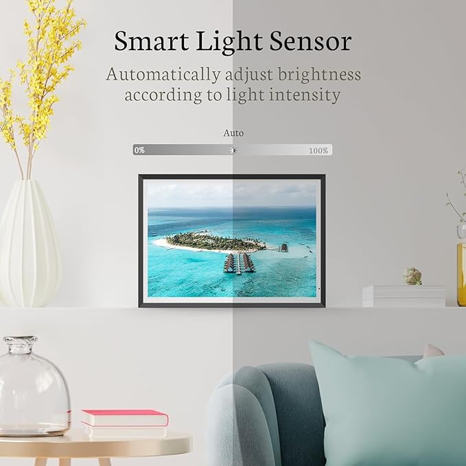 BSIMB 13.5 Inch Digital Picture Frame, 3K Resolution Ultimate Clarity Touch Screen Large WiFi Electronic Photo Frame Display 32GB, Share Pictures/Videos via App/USB/SD Easy Setup Gifts for Mom, Black