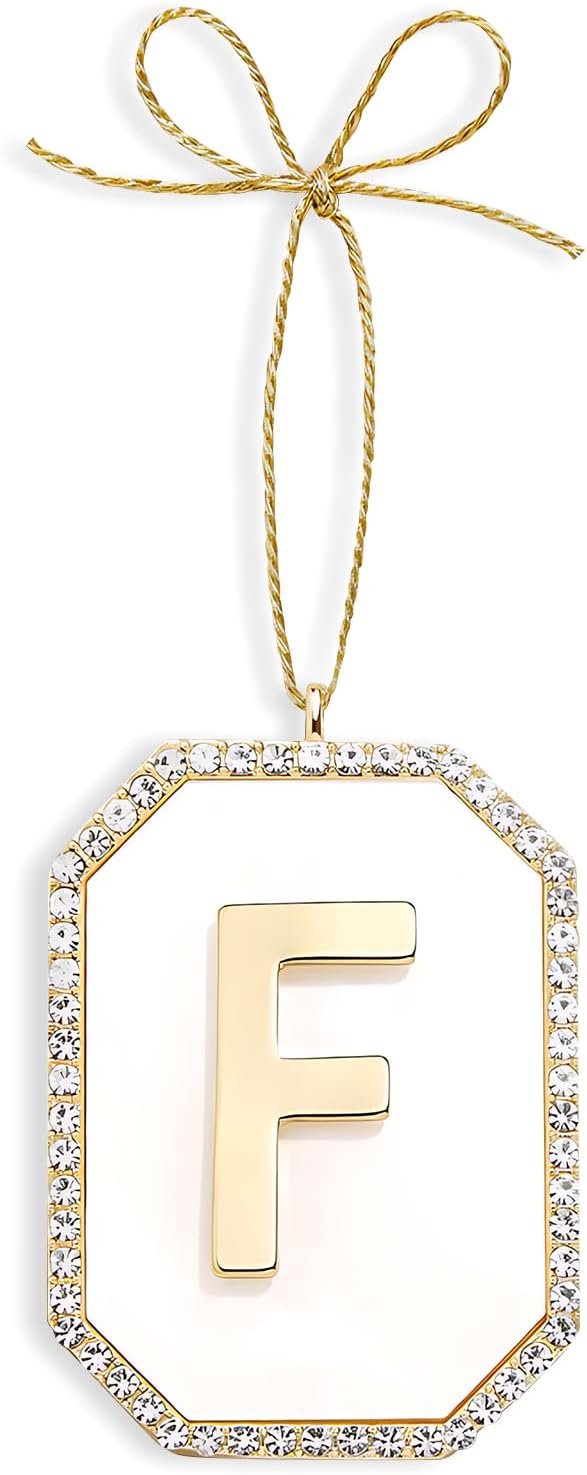 Christmas Initial Ornaments,Letter F Ornaments for Christmas Tree, Hanging Ornament Gift for Mother Best Friends Sister Wife