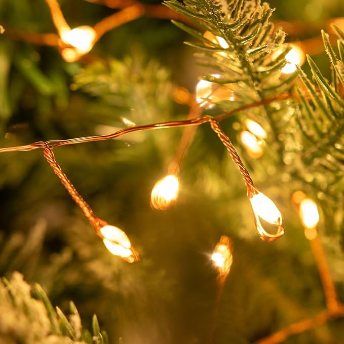 Plug in Firecracker Lights 100FT 1000 LED Warm White Copper Wire Indoor Cluster Fairy Lights with Remote Timer for Bedroom, Living Room, Tree, Garden, Porch, Patio, Backyard, Christmas Tree
