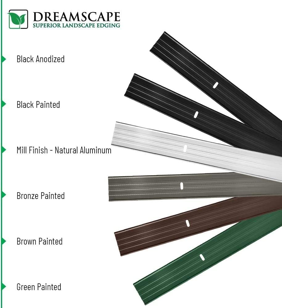 Dreamscape E-Z Edge Aluminum Landscape Edging - 8 Strips, 6ft Each (48ft Total), Brown - Professional Quality Landscaping Border, Metal Divider for Lawn, Garden, Flowerbed…