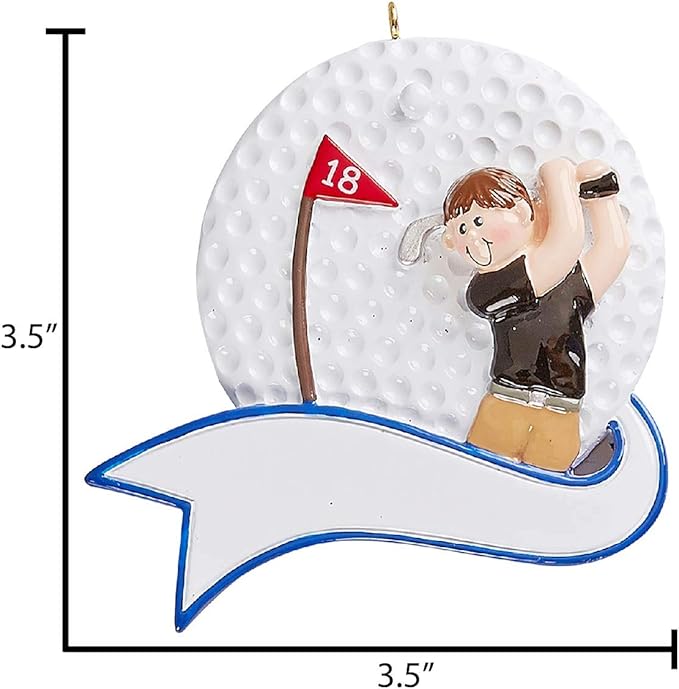 Personalized Golf Ornament 2025 - Hitting Boy Golfer Gifts for Men Unique Golf Decor Ornaments for Christmas Tree Gifts Cart Decorations Christmas Ornaments by Elves