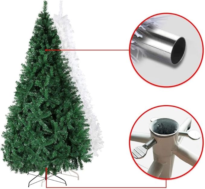 PLKO 5FT Artificial Holiday Christmas Tree，Artificial Christmas Tree Xmas Pine Tree with Stand and Soft White Branch for Holiday Indoor Outdoor,450Tips(Green)