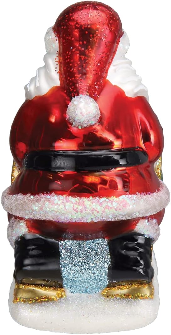Old World Christmas Santa's Dog Sled Glass Blown Ornament for Christmas Tree