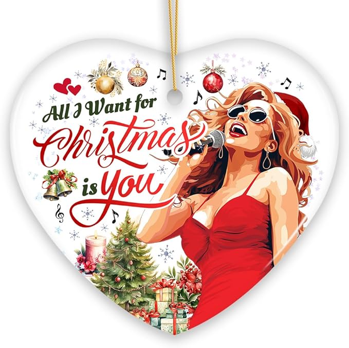 All I Want for Christmas is You Elegant Artistic Musical Christmas Ornament, Classic Tree Decoration