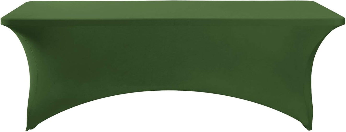 2Pack Spandex Table Cover for 8FT or 4ft or 6ft Table Universal Fitted Stretch Tablecloth for Party, Banquet, Wedding and Events-Willow