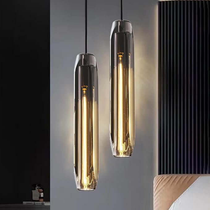 Pendant Lights Kitchen Island Pendant Lights Pendant Light fixtures Kitchen Pendant Light pendent Light Smoke Gray Crystal lampshade Island Pendant Lights for Kitchen