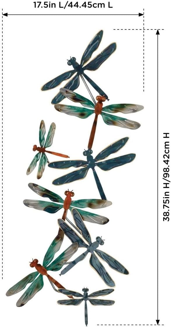 Regal Art & Gift Dragonfly Art Metal Wall Décor for Home - Large Wall Hanging Decorative Accent | Indoor Outdoor Metal Wall Art | Weather Resistant Sculpture for Living Room, Patio or Garden