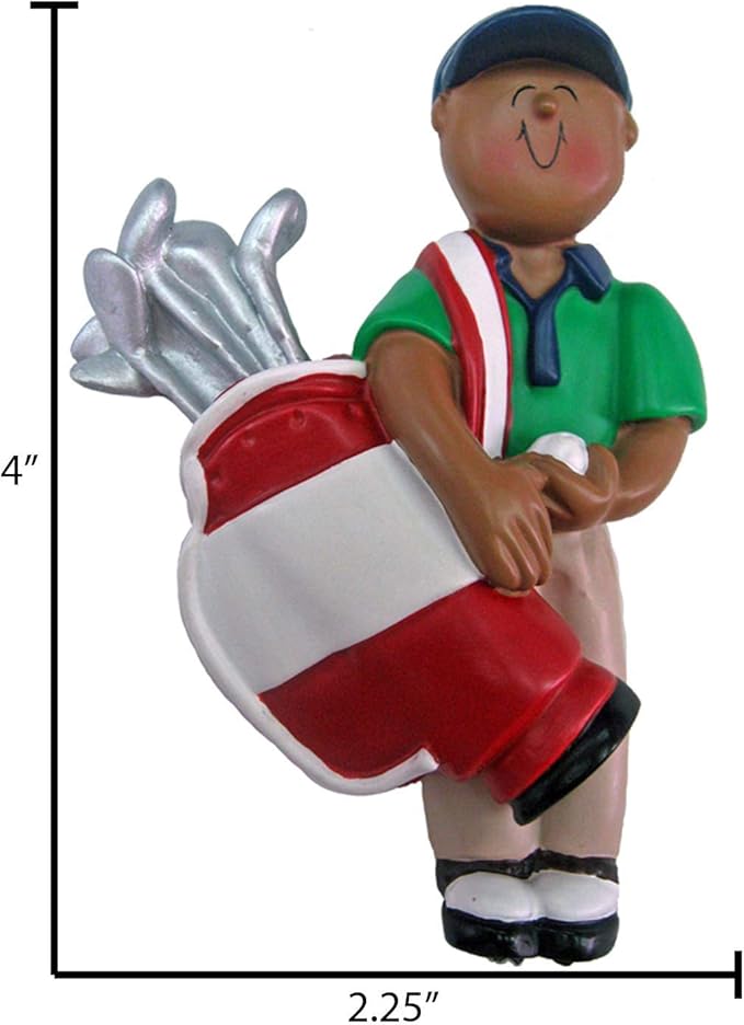 Personalized Golf Ornament 2025 - African American Golfer Gifts for Men Unique Golf Gifts Decor Ornaments for Christmas Tree Cart Decorations Christmas Ornaments by Elves