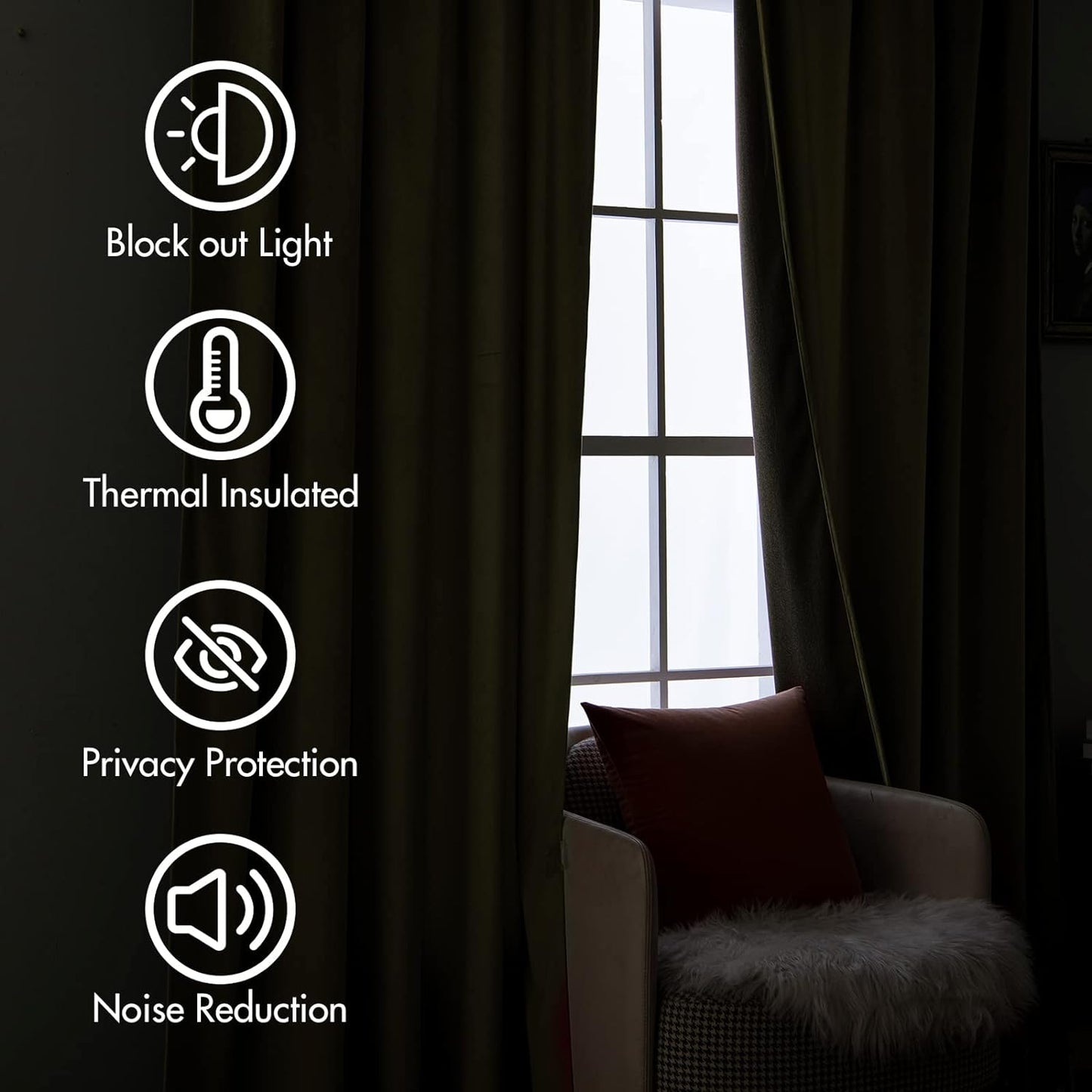 MIULEE Fall Burnt Orange Velvet Curtains 84 Inches Long 2 Panels - Back Tab and Pleated Luxury Window Curtains for Bedroom Living Room Blackout Thermal Insulated Soft Drapes Terracotta Rust Decor