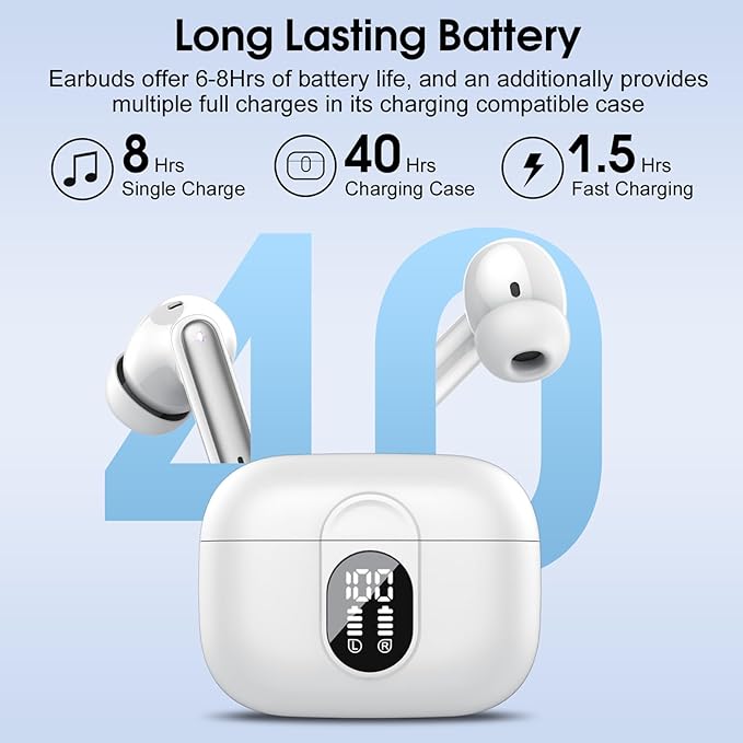 Ai Translation Earbuds Real Time, Simultaneous Interpretation Translator Earbuds with 6 Translation Modes/164 Languages, No Subscription Translatior Headphones, Ivory White