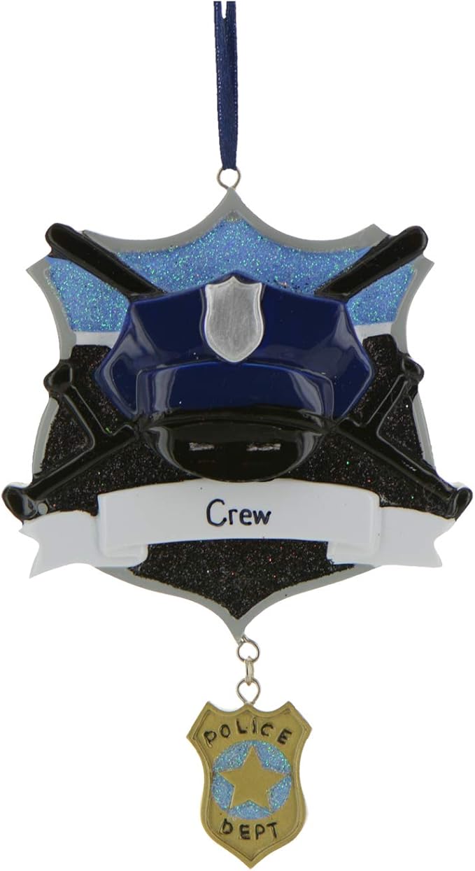 Personalized Police Christmas Ornament 2025 - The Police Ornaments for Christmas Tree Appreciation Gifts for Coworkers Badges Thank You Gifts Coworker Ornaments by Elves