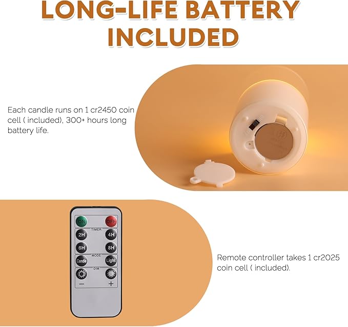 Clear Glass Flameless Candles with Remote Batteries, Flickering Slim LED Pillar Candles Set of 5