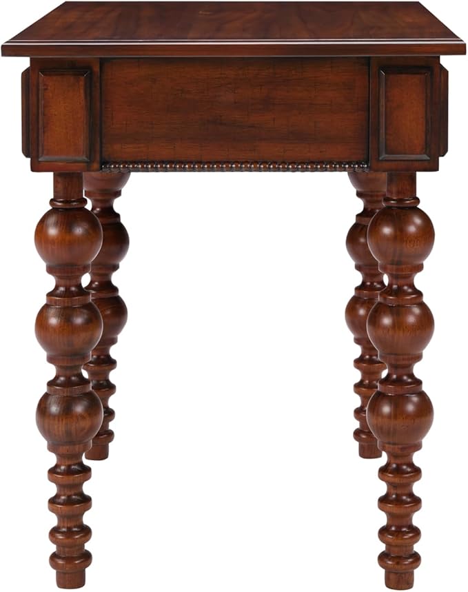 Amposei Retro Wooden Side End Table Vintage Nightstand Bedside Table with 1 Storage Drawer & Solid Wood Legs for Living Room Bedroom, No Assembly, Walnut