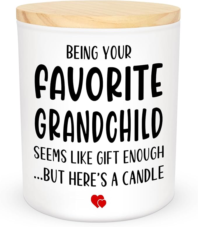 TEEZWONDER Christmas Grandparents Gifts from Granddaughter Grandson Grandkids – Scented Candle Vanilla Lavender 10oz – Birthday Gifts for Grandma Grandpa Papa Grammy Mimi Nini Nana