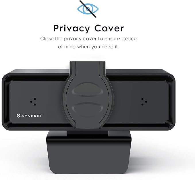 Amcrest 1080P Webcam with Microphone & Privacy Cover, 2 Noise-Cancelling Mics, USB Webcams for Desktop/Laptop PC Computer, Web Cam for Calls, Conference, Zoom, Skype, Online Classes, Meetings AWC2198