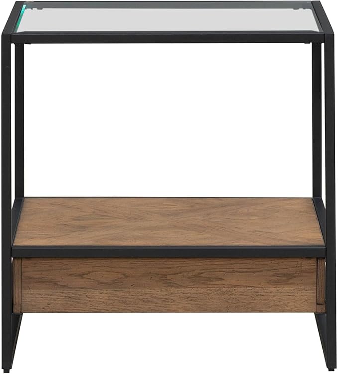 Liberty Furniture Bedford Drawer End Table for Living Room - Weathered Oak
