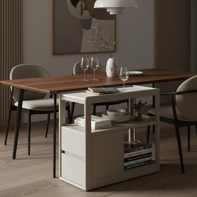 100% Solid Wood Side Table with Wheels, Narrow Side Table with Storage Drawers, Rolling Bedside Table for Bedroom Living Room Space Saving (Gray, 11.81" D x 26.77" W x 23.23" H)